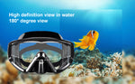 Dry Snorkel Set, Pano 3 Window Snorkel Mask, Anti-Fog Scuba Diving Goggle and Snorkel, Adult Snorkeling Swim Mask with  PC  Lens