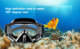 Dry Snorkel Set, Pano 3 Window Snorkel Mask, Anti-Fog Scuba Diving Goggle and Snorkel, Adult Snorkeling Swim Mask with  PC  Lens