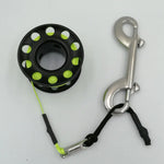 15m 20m Mini Scuba Diving Spool Finger Reel Bolt Snap Hook Aluminum Alloy Free Diving Finger Spool Dive Reel