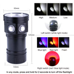 LED Diving Light 20000Lumens 15*L2 LED Flashlight Underwater 100m Waterproof Tactical Torch FOR Camera Video Fill Light