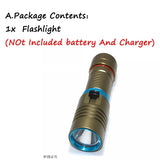 5000LM 100M underwater diving flashlight led scuba flashlights light L2 torch diver Use 18650 OR 26650 Rechargeable batteries