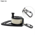 Black 150 ft Line SMB Dive Wreck Cave Diving Reel Diver Snorkeling with Handle Thumb Stopper Clip Hook  Underwater Scuba Diving