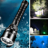 Powerful LED Diving Flashlight Super 8000LM 3/5LED Professional Underwater Torch IP8 Waterproof rating Lamp Using 18650 Battery