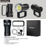 Professional Underwater 27 LED Photography Light Highlight Lamp 20000Lumens Diving Flashlight 100M Waterproof Video Camera torch