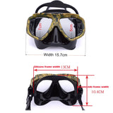 Myopia scuba diving Mask Camouflage anti fog for spearfishing gear swimming masks googles nearsighted lenses short-sighted