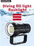 Professional Underwater 27 LED Photography Light Highlight Lamp 20000Lumens Diving Flashlight 100M Waterproof Video Camera torch