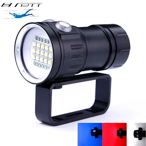 LED Diving Light 20000Lumens 15*L2 LED Flashlight Underwater 100m Waterproof Tactical Torch FOR Camera Video Fill Light