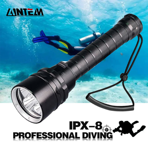 Professional Super Powerful 8000LM led Scuba Diving IPX8 Waterproof Flashlight Diver Light LED Underwater Torch Lamp Lanterna