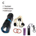 Waterproof IPX8 Diving Flashlight L2 LED Scuba Diver Diving Light 100M 26650 Waterproof Lantern Camping Fishing LED Torch