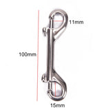 DIZETION 65mm 90mm 100mm 115mm Double Ended Scuba Diving Hook Stainless Steel Eye Bolt Snap Hook Quick Draw Link Carabiner