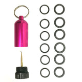 Mini Aluminum Scuba Diving Tank with 12 O Rings Brass Pick Dive Key Chain Diving Repair Kit