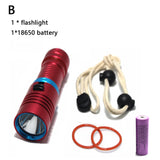 Best Diving Flashlight L2 Dive Lantern Lamp Underwater LED Dive Lights, 3800 Lumen stepless Dimming Torch For Camping, Fishing