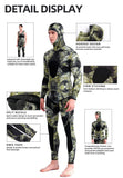 DEMMET Hooded Camouflage 3MM Two-piece Neoprene Wetsuit For Scuba Diving Swimming Underwater Hunting Wetsuit Keeps Warm And Cold