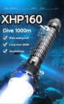 Brightest XHP160 Diving Flashlight Underwater 1000m Professional Waterproof Flashlight Underwater Lantern Rechargeable Dive Lamp