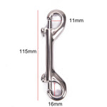 DIZETION 65mm 90mm 100mm 115mm Double Ended Scuba Diving Hook Stainless Steel Eye Bolt Snap Hook Quick Draw Link Carabiner