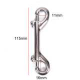 DIZETION 65mm 90mm 100mm 115mm Double Ended Scuba Diving Hook Stainless Steel Eye Bolt Snap Hook Quick Draw Link Carabiner