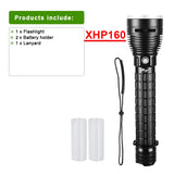 Brightest XHP160 Diving Flashlight Underwater 1000m Professional Waterproof Flashlight Underwater Lantern Rechargeable Dive Lamp