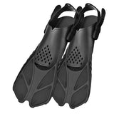 Snorkel Fins Adjustable Buckles Swimming Flippers Short Silicone Scuba Diving Shoes Open Heel Travel Size Adult Men Womens