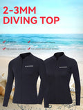 2-3mm Neoprene Wetsuit Top Couple's Long-sleeved Diving Jacket Warm Cold-proof Sun Protection Swimming Surfing Snorkeling Coat