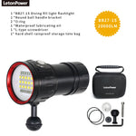 Professional Underwater 27 LED Photography Light Highlight Lamp 20000Lumens Diving Flashlight 100M Waterproof Video Camera torch