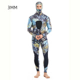 DEMMET Hooded Camouflage 3MM Two-piece Neoprene Wetsuit For Scuba Diving Swimming Underwater Hunting Wetsuit Keeps Warm And Cold