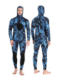 HOT 3mm Camouflage Wetsuit Long Sleeve Fission Neoprene Submersible For Men Keep Warm Top and Pants Two-piece Hooded Diving Suit