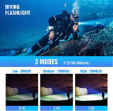 Sofirn SD05 Scuba Diving Light XHP50.2 Super Bright 3000lm 21700 Flashlight with Magnetic Switch 5000K 6500K