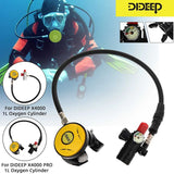 NEW-DIDEEP Diving Equipment For 1L Scuba Oxygen Cylinder Breathing Valve Snorkeling Diving Air Tank Regulator With Mouthpiece