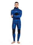 HOT 3mm Camouflage Wetsuit Long Sleeve Fission Neoprene Submersible For Men Keep Warm Top and Pants Two-piece Hooded Diving Suit