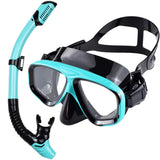 Dry Snorkel Set Diving Mask Professional Scuba Swimming Goggles Anti-Leak Anti-Fog Wide View Tempered Glass Lenses Adults Youth