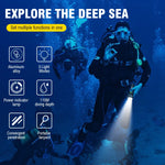 BORUiT 2000LM LED Scuba Diving Flashlight Super Bright P50 IPX8 Waterproof Torch Underwater 100M Spearfishing Lantern