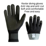 3mm Kevlar Diving Gloves Cut Resistant Keep Warm Black Gloves for Spearfishing Snorkel Swimming Undrwater Work Dive Accessories