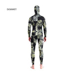 HOT 3mm Camouflage Wetsuit Long Sleeve Fission Neoprene Submersible For Men Keep Warm Top and Pants Two-piece Hooded Diving Suit