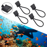 4pc Scuba Diving Diver Hose Clip Retainer Holder Elastic Rope Fixing Bungee Rope Shock Cord Tie Down Strap Replacement Accessory