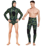 HOT 3mm Camouflage Wetsuit Long Sleeve Fission Neoprene Submersible For Men Keep Warm Top and Pants Two-piece Hooded Diving Suit