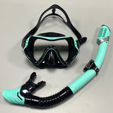 Junhaiins Snorkeling Set Anti-Fog Silicone Tempered Glass Diving Mask, Adult Goggles Leak-Proof Snorkeling Mask for Man