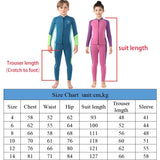 2.5mm Thermal Keep Warm Diving Suit Snorkeling Surfing Swimming Suit Boy Girl Diving Clothes Kids Neoprene Split Wetsuit