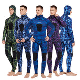 HOT 3mm Camouflage Wetsuit Long Sleeve Fission Neoprene Submersible For Men Keep Warm Top and Pants Two-piece Hooded Diving Suit