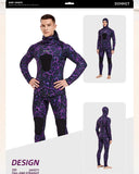 HOT 3mm Camouflage Wetsuit Long Sleeve Fission Neoprene Submersible For Men Keep Warm Top and Pants Two-piece Hooded Diving Suit