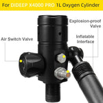 NEW-DIDEEP Diving Equipment For 1L Scuba Oxygen Cylinder Breathing Valve Snorkeling Diving Air Tank Regulator With Mouthpiece