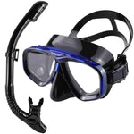 Dry Snorkel Set Diving Mask Professional Scuba Swimming Goggles Anti-Leak Anti-Fog Wide View Tempered Glass Lenses Adults Youth