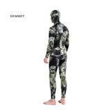 HOT 3mm Camouflage Wetsuit Long Sleeve Fission Neoprene Submersible For Men Keep Warm Top and Pants Two-piece Hooded Diving Suit