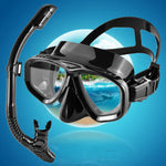 Dry Snorkel Set Diving Mask Professional Scuba Swimming Goggles Anti-Leak Anti-Fog Wide View Tempered Glass Lenses Adults Youth