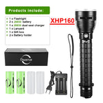 Brightest XHP160 Diving Flashlight Underwater 1000m Professional Waterproof Flashlight Underwater Lantern Rechargeable Dive Lamp