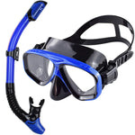 Dry Snorkel Set Diving Mask Professional Scuba Swimming Goggles Anti-Leak Anti-Fog Wide View Tempered Glass Lenses Adults Youth