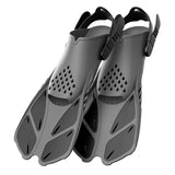 Snorkel Fins Adjustable Buckles Swimming Flippers Short Silicone Scuba Diving Shoes Open Heel Travel Size Adult Men Womens