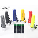 Led  Underwater Flashlight Ip68 Waterproof 5Th Battery Aa*4  Portable Special Plastic Professional Diving Light Flashlight