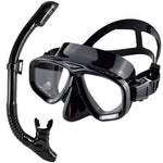 Dry Snorkel Set Diving Mask Professional Scuba Swimming Goggles Anti-Leak Anti-Fog Wide View Tempered Glass Lenses Adults Youth