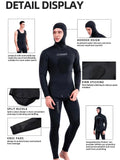 HOT 3mm Camouflage Wetsuit Long Sleeve Fission Neoprene Submersible For Men Keep Warm Top and Pants Two-piece Hooded Diving Suit