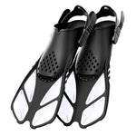 Snorkel Fins Adjustable Buckles Swimming Flippers Short Silicone Scuba Diving Shoes Open Heel Travel Size Adult Men Womens